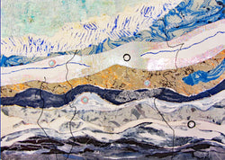 Tsunami Watercolor Collage