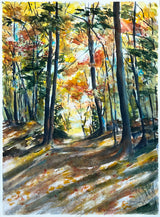 Path of Gold watercolor painting