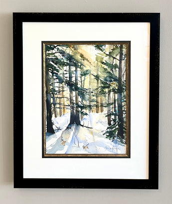 Still of Winter framed watercolor painting