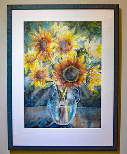 Sunflowers for Solidarity Framed Watercolor Painting