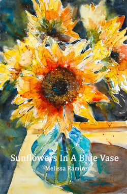 Sunshine In a Blue Vase Watercolor Painting