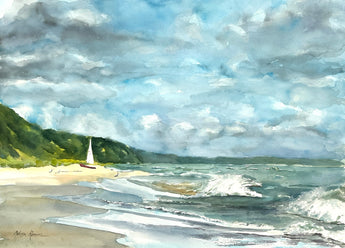 The Pulse of Lake Michigan watercolor painting