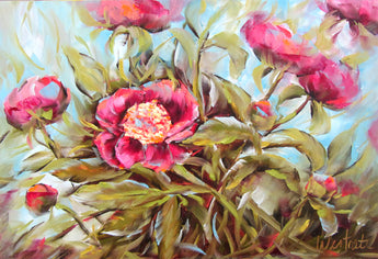 Peony Show Oil Painting