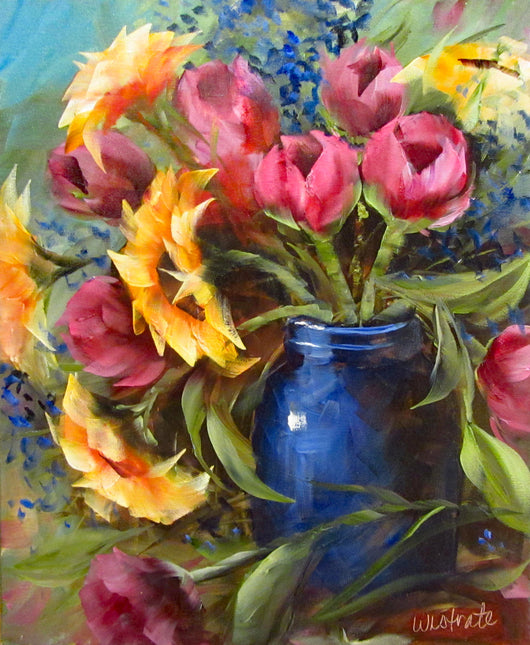 Sunflowers and Tulips II Oil Painting