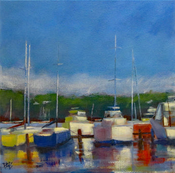 At the Marina Oil Painting