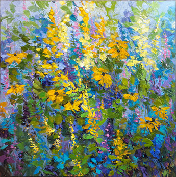 Garden Blues Acrylic Painting