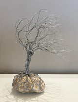 Deeply Rooted Windblown Tree Metal Sculpture