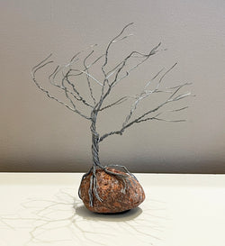 Deeply Rooted Windblown Tree Metal Sculpture