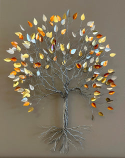 Silver Tree with Multi Colored Leaves