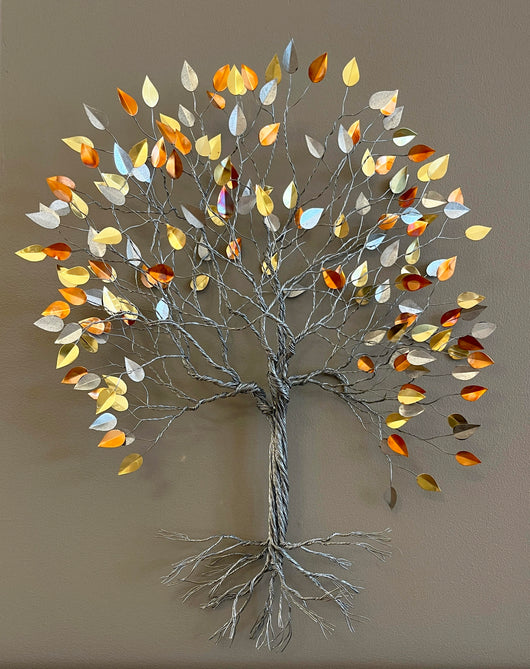 Silver Tree with Multi Colored Leaves