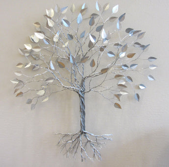 Twisted Tree with Silver Leaves