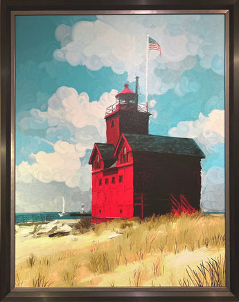 Cottonball Skies framed canvas giclee