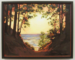 Lake Glow Framed Giclee on Canvas