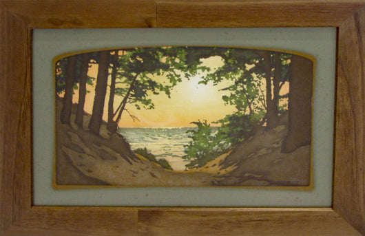Saugatuck Dunes Walnut Framed Giclee