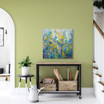 Garden Blues Acrylic Painting