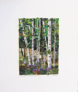 Birches and Sweet Peas Mosaic