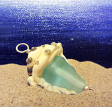 Beach Glass Conch Pendant