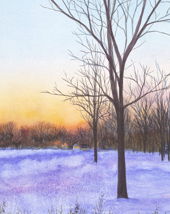 Winter Cottages Giclee