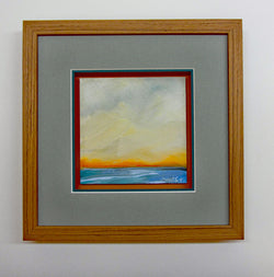 Abstract Sunset Framed Oil Painting