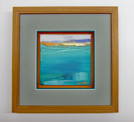 Abstract Lake Framed Oil Painting