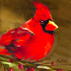 'Big Red' Cardinal Squared Giclee