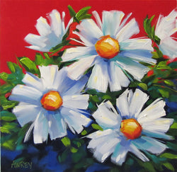 Daisies on Red Giclee