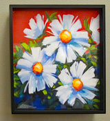 Daisies on Red Framed Giclee