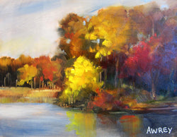 Fall River Bank Oil Painting