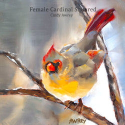 Female Cardinal Squared Giclee