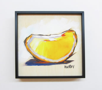 Fruits On Wood Orange Slice Framed Giclee