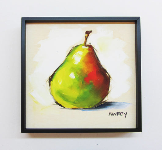 Fruits On Wood Green Pear Framed Giclee