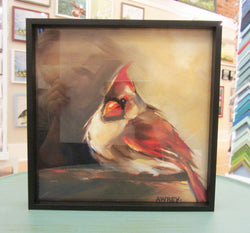 Glowing Female Cardinal Framed Giclee