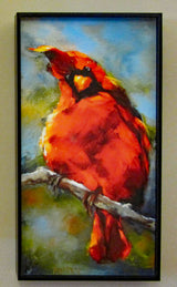 His Majesty Cardinal Framed Giclee on Canvas