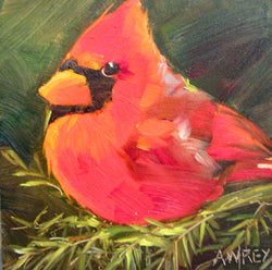 Mister Cardinal Oil Painting