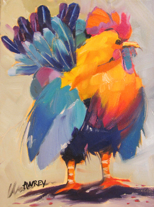 Rooster of Many Colors Giclee