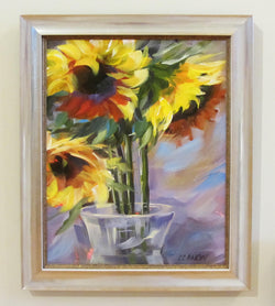 Sunflower Arrangement Framed Oil Painting