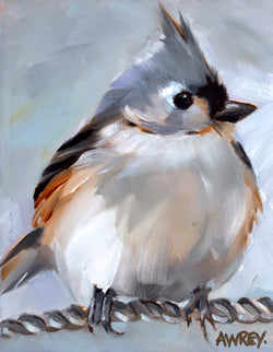 Tufted Titmouse on Rope Giclee