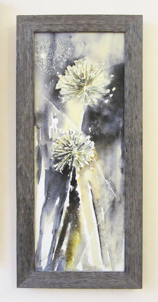 Allium Duet Framed Giclee on Canvas