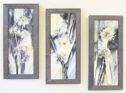 Allium Trio Framed Giclee on Canvas