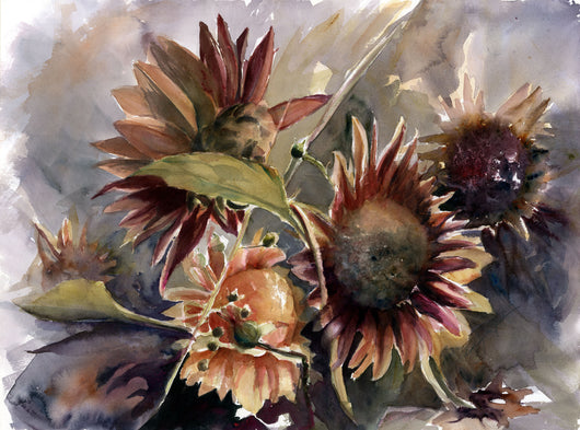 Autumn Sunflowers I Giclee