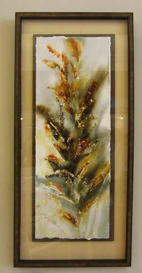 Berries and Cat Tails giclee Framed 'Classic Float'