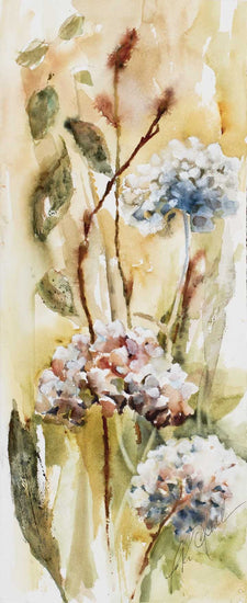 Blue Hydrangeas Mini Canvas Giclee Framed