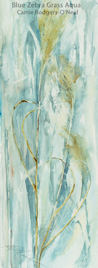 Blue Zebra Grass Aqua Giclee
