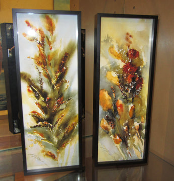 Windblown Cat Tails Mini Giclee Framed