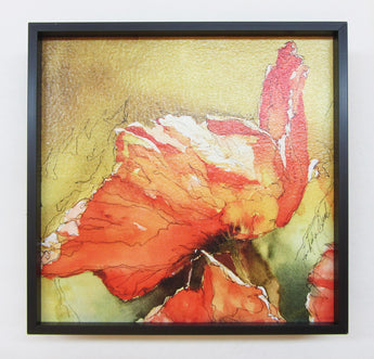 Calligraphy And Poppies Framed Giclee
