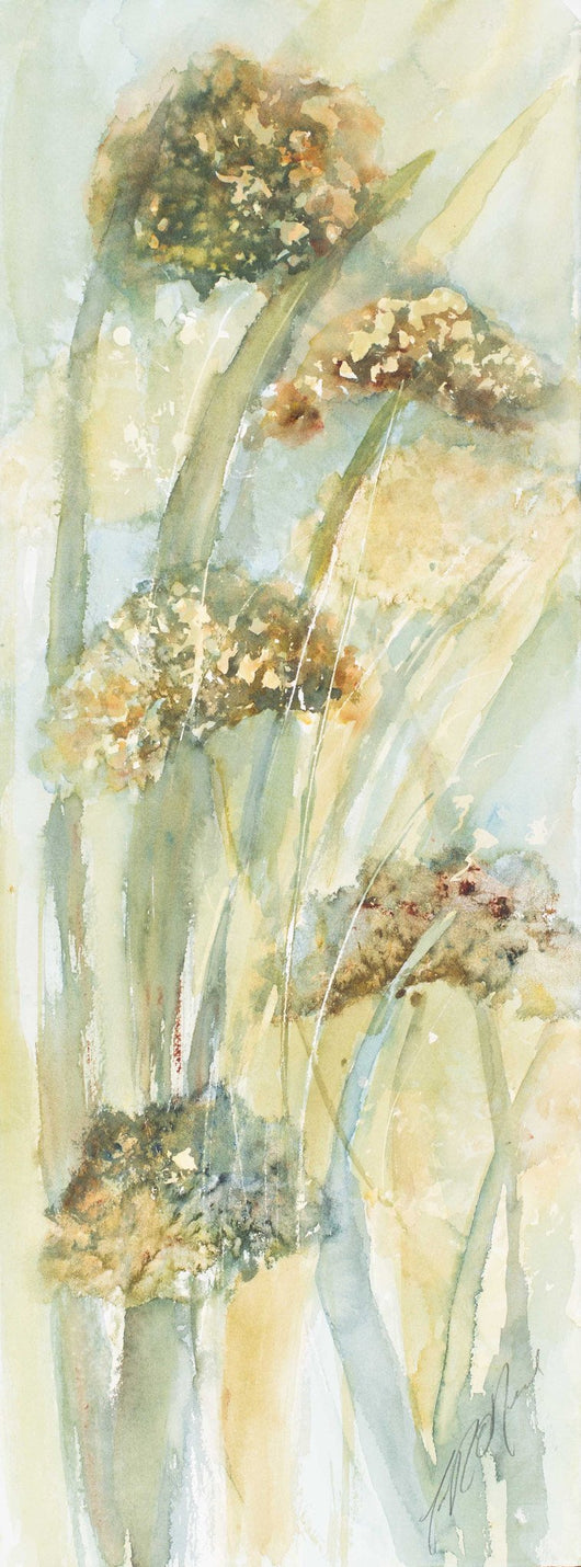 Hydrangeas And Tall Grass Mini Canvas Giclee Framed