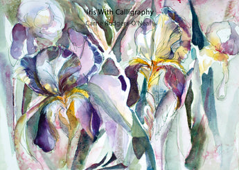 Iris with Calligraphy Giclee