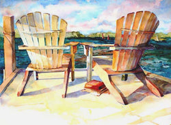 Lake Geneva Dockside Chairs Giclee