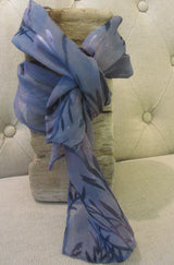 Scarf, Ice Dyed Silk Devore'  8 x 54