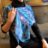 Scarf, Large Ice Dyed Silk Devore'  13" x 60"